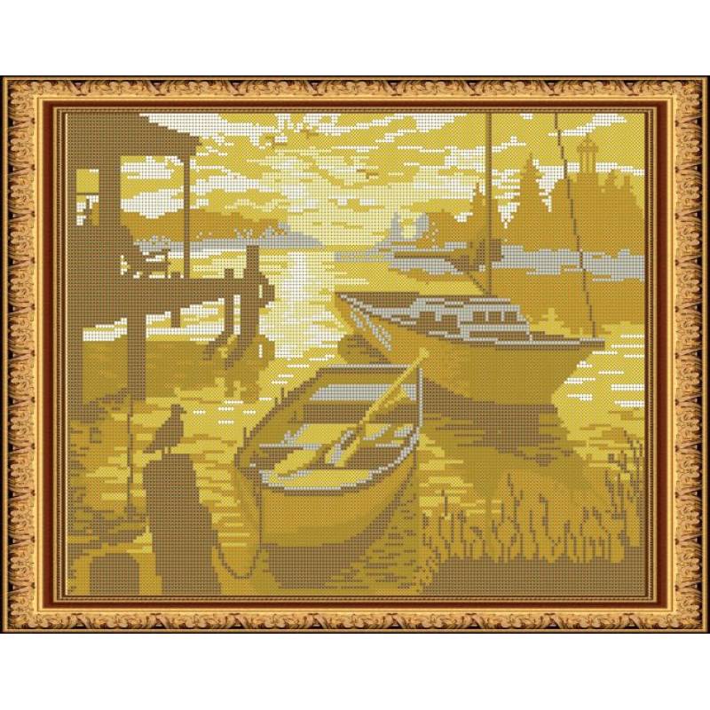 Набор для вышивания бисером №546П «Закат» бисер Чехия 38x30 см