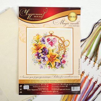 Набор для вышивания крестом 'Лилии для рукодельницы' 25x25 см