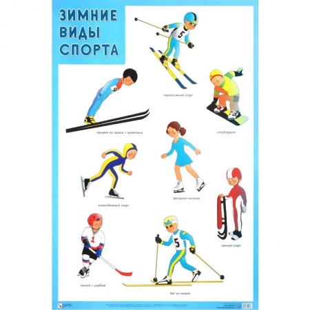 Книги для дошкольников (4-6 лет), книга Зимние виды спорта. Плакат купить по скидке