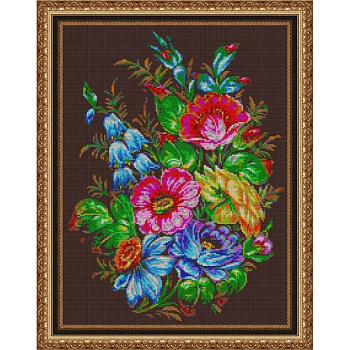 «Светлица» рисунок на ткани для вышивания бисером К-528П «Жостовская композиция» 38x48 см