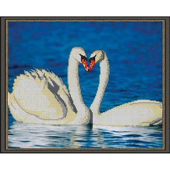 «Светлица» набор для вышивания бисером №015 «Лебеди» бисер Чехия 38x30см