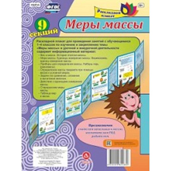 Меры массы. Плакат раскладной. Лента из 9 секций. ФГОС
